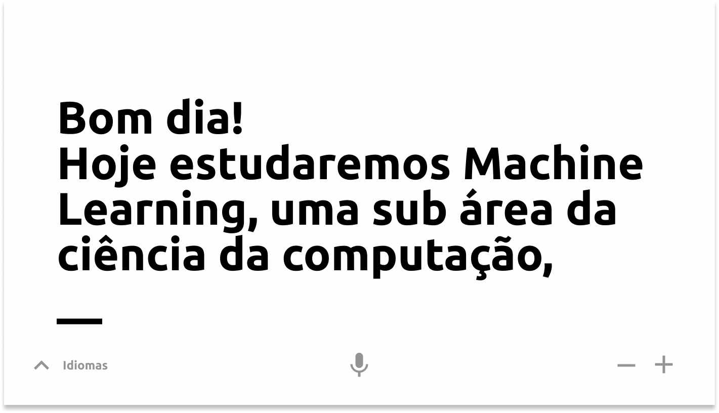 Foto da tela da aplicação